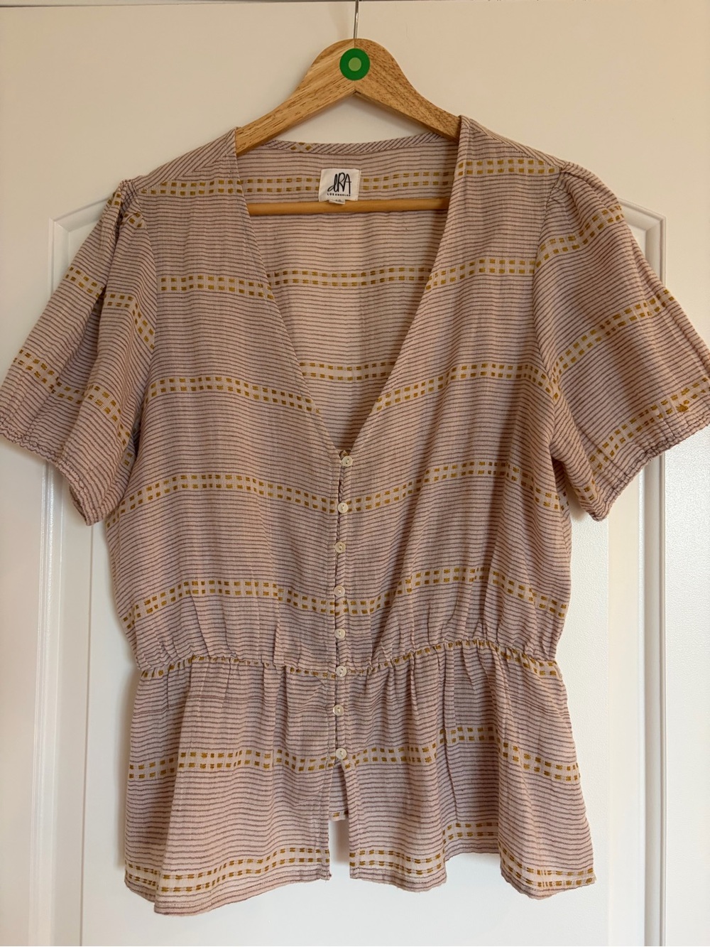 dRa los angeles brown tones short sleeve cotton blouse. EUC.
